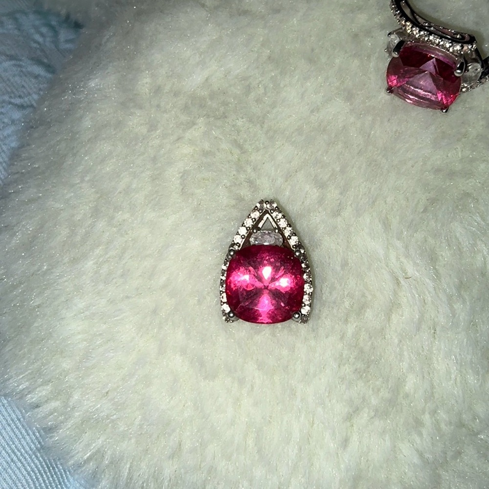 Pink Danburite pendant and Ring. With white zircon. I have the paperwork.
